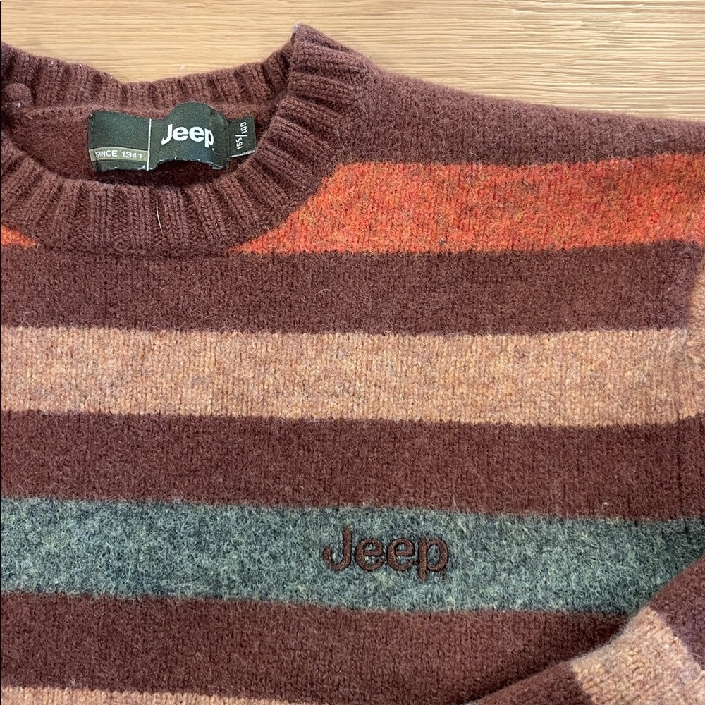 Vintage Y2K Striped Wool Jeep Sweater